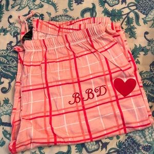 BBD Monogrammed Pink Plaid PJ Pants